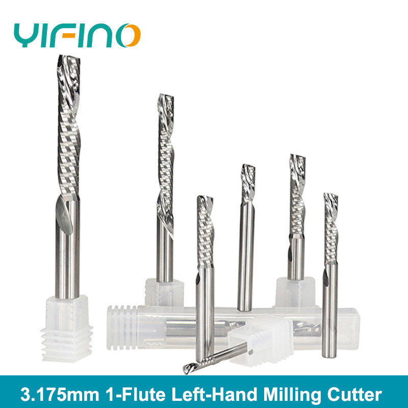 YIFINO Left-Handed Single Edge Tungsten Steel Milling Cutter.Woodworking Cnc Machine Tool Carving Tool - AMICE ATON