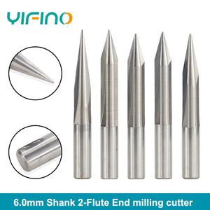 YIFINO New 6mm Double-Flute  Groove Pointed Woodworking Carving Cutter - AMICE ATON