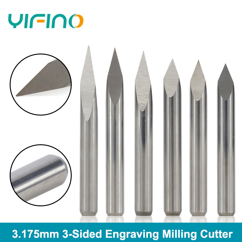 YIFINO Manufacturer's direct supply of 3.175 3-Flute sharp knife relief taper sharp knife CNC computer engraving machine tool wholesale - AMICE ATON