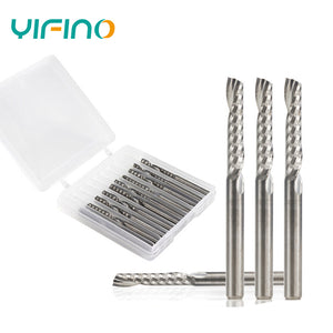 YIFINO 3.175 Single Flute Spiral Milling Cutter For Plastic Sheet Cnc Cutting Milling Cutter - AMICE ATON