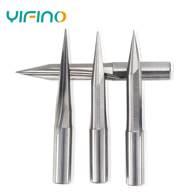 YIFINO New 6mm Double-Flute  Groove Pointed Woodworking Carving Cutter - AMICE ATON