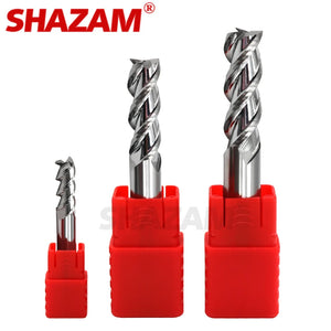 SHAZAM HRC55 For Aluminium Milling Cutter Tungsten Steel Carbide 3-Flute  Flat End Mill CNC Mechanical Machining Endmills Tools - AMICE ATON