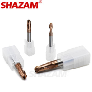 SHAZAM HRC65 4-Flute Alloy Coating Tungsten Steel Carbide Ball Nose Milling Cutter CNC Mechanical Machining Special Endmills - AMICE ATON