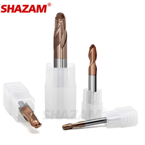 SHAZAM HRC65 4-Flute Alloy Coating Tungsten Steel Carbide Ball Nose Milling Cutter CNC Mechanical Machining Special Endmills - AMICE ATON