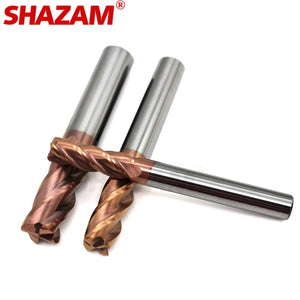 SHAZAM HRC55 4-Flute Endmill Tungsten Steel Carbide Nano Coating Flat End Mill For CNC Mechanical Machining Milling Cutter Tools - AMICE ATON