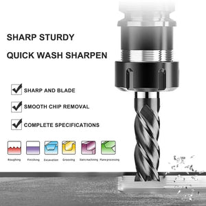 SHAZAM HRC55 4-Flute Black Nano Coating Flat End Mills Tungsten Steel Carbide Milling Cutter CNC Mechanical Machining Endmills - AMICE ATON