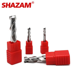 SHAZAM HRC55 For Aluminum Milling Cutter Tungsten Steel Carbide 2-Flute Flat End Mill CNC Machining Center Endmills Tools - AMICE ATON