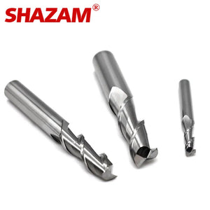 SHAZAM HRC55 For Aluminum Milling Cutter Tungsten Steel Carbide 2-Flute Flat End Mill CNC Machining Center Endmills Tools - AMICE ATON