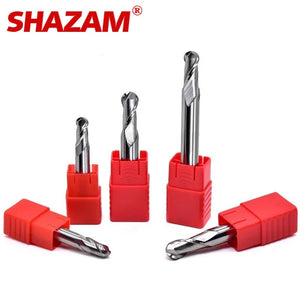 SHAZAM HRC55 2-Flute For Aluminum Ball End Mill Tungsten Steel Carbide Milling Cutter  CNC Mechanical Machining Endmills Tools - AMICE ATON