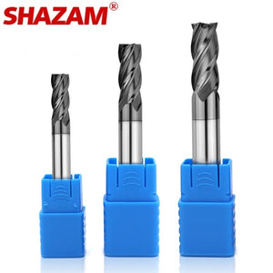 SHAZAM HRC50 4-Flute Flat End Mill Tungsten Steel Carbide Nano-Coating Endmill For CNC Mechanical Machining Milling Cutter Tools - AMICE ATON