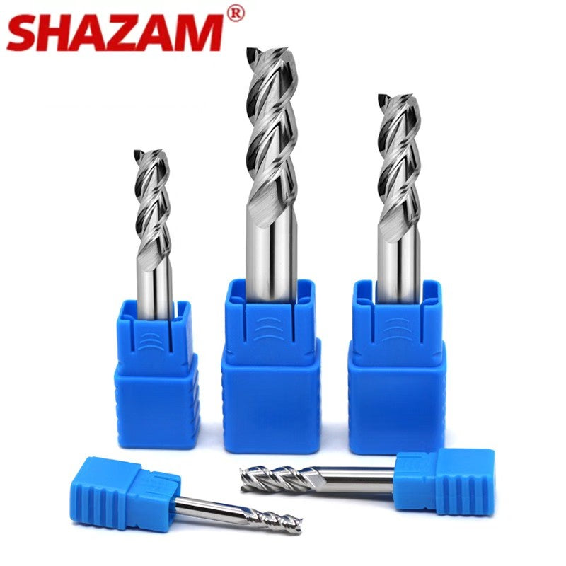 SHAZAM HRC50 3-Flute For Aluminum Milling Cutter Tungsten Steel Carbide Flat End Mill CNC Machining Center Endmills Tools - AMICE ATON