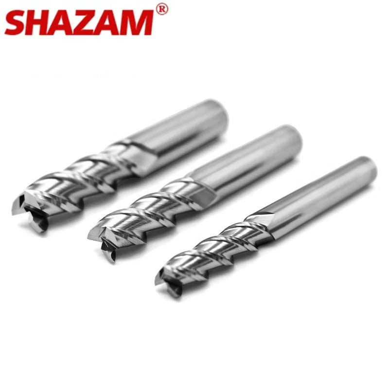 SHAZAM HRC50 3-Flute For Aluminum Milling Cutter Tungsten Steel Carbide Flat End Mill CNC Machining Center Endmills Tools - AMICE ATON