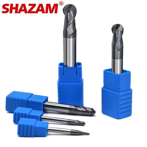 SHAZAM HRC50 2-Flute Ball Nose Milling Cutter Tungsten Steel Carbide Nano-Coating End Mill For Mechanical Machining Endmill Tool - AMICE ATON