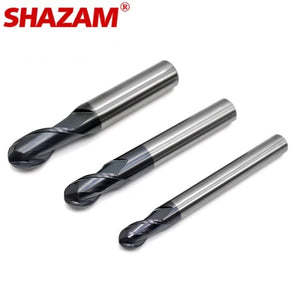 SHAZAM HRC50 2-Flute Ball Nose Milling Cutter Tungsten Steel Carbide Nano-Coating End Mill For Mechanical Machining Endmill Tool - AMICE ATON