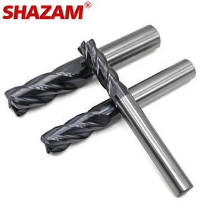 SHAZAM HRC50 4-Flute Nano Coating Round Nose Milling Cutter Tungsten Steel Carbide End Mill For CNC Machining Endmill Tools - AMICE ATON