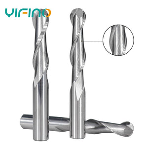 YIFINO New 3.175mm-6mm 2-Flute High-Speed Steel Spiral Ball End Milling Cutter