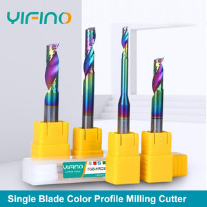 YIFINO Single Flute Profile Milling Cutter Aluminum Profile Alloy Door And Window Drilling And Milling Machine Tool Coating Profile Cutting Milling Cutter