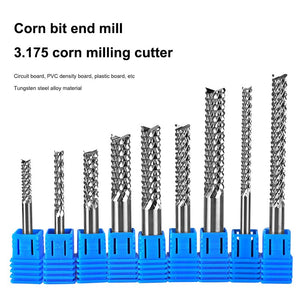 YIFINO Corn Milling Cutter Tungsten Steel PCB Circuit Board Woodworking Milling Cutter Set Cnc Cutting Tools