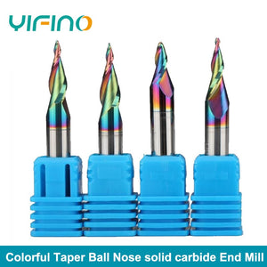 YIFINO  Mini Character Engraving Cutter Advertisement Luminous Character Computer Engraving Machine Tool Taper Spiral Milling Cutter