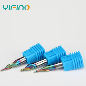 YIFINO  Mini Character Engraving Cutter Advertisement Luminous Character Computer Engraving Machine Tool Taper Spiral Milling Cutter