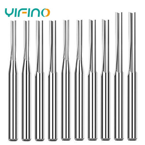 YIFINO Wholesale 3.175 Handle Double-Edge Straight Slot Milling Cutters With Silver Hard Alloy End Mills