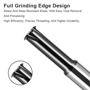 AZZKOR HRC58 Thread Milling Cutter Tungsten Steel Carbide Black Nano Coating Single Thread Milling Cutter CNC Machining Center Tools