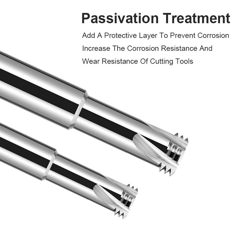 AZZKOR HRC58 Thread Milling Cutter Tungsten Steel Carbide For Aluminum Three Teeth Milling Cutter CNC Machining Center Tools