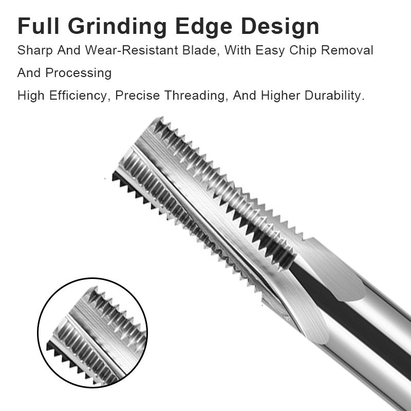 AZZKOR HRC58 Thread Milling Cutter Tungsten Steel Carbide For Aluminum Full Teeth Milling Cutter CNC Machining Center Tools