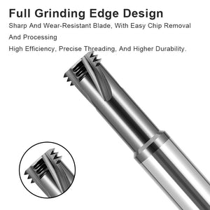 AZZKOR Pcd Diamond Thread Milling Cutter Three Tooth Tungsten Steel Thread Milling Cutter Cnc Machining Center Milling Cutter For Graphite Carbon Fiber