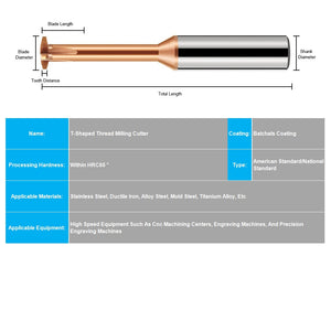 AZZKOR American Standard ACME National Standard TR Tungsten Steel T-Shaped Thread Milling Cutter Single Tooth Milling Cutter Steel CNC