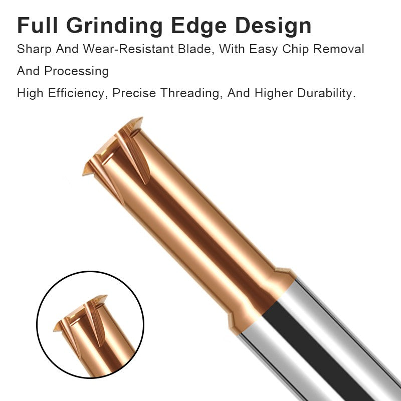 AZZKOR Tungsten Steel Carbide High Hardness Single Tooth Thread Cutter Range P0.5-3.5 Pitch Milling Cutter Thread Milling Cutter