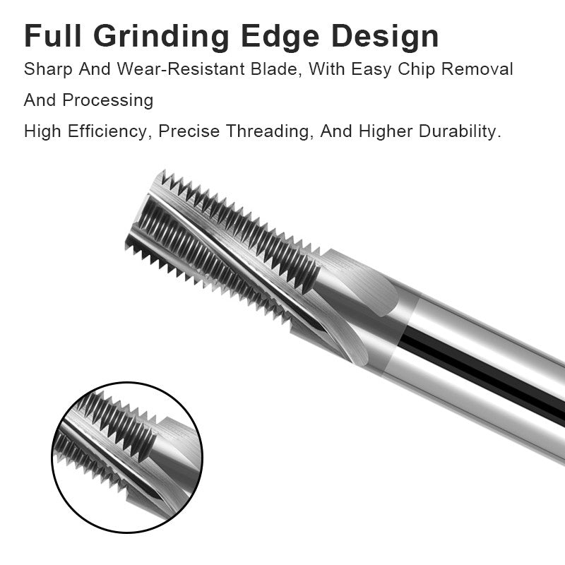 AZZKOR HRC65 High Hardness Full Tooth American Un \ Unf \ Unef Thread Milling Cutter For Full Tooth Row Thread Cutting Aluminium CNC Machining Center Tools