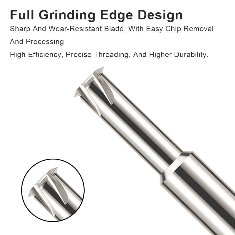 AZZKOR HRC58 For Aluminum Extended Single Tooth Thread Milling Cutter Tungsten Steel Carbide Single Tooth Thread Milling Cutter Machining Center Tooth Milling Cutter Tools