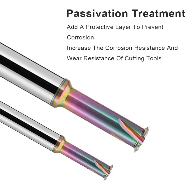 AZZKOR HRC65 Colorful Nano Coating Extended Single Tooth Thread Milling Cutter Tungsten Steel Carbide Single Tooth Thread Milling Cutter Machining Center Tooth Milling Cutter Tools